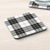 MacPherson Tartan Schwarz-weiß kariert Untersetzer (Linke Seite)