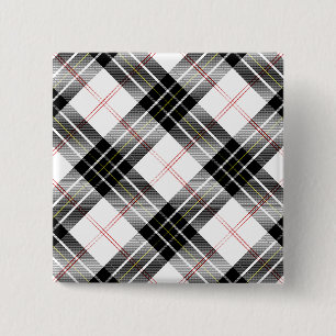 MacPherson-Tartan Schwarz-Weiß-Karo Button