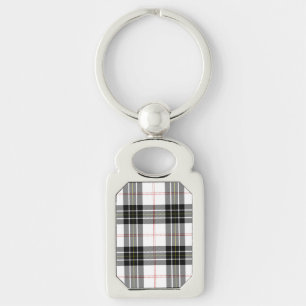 MacPherson-Tartan Schwarz-Weiß-Karo Schlüsselanhänger