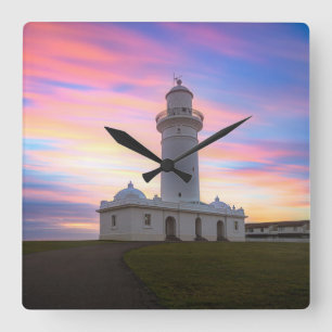 Macquarie Leuchtturm Sydney, Australien Quadratische Wanduhr