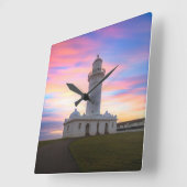 Macquarie Leuchtturm | Sydney, Australien Quadratische Wanduhr (Winkel)