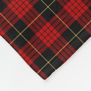 MacQueen Clan Red and Black Tartan Fleecedecke