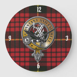 MacQueen Tartan & Abzeichen Große Wanduhr