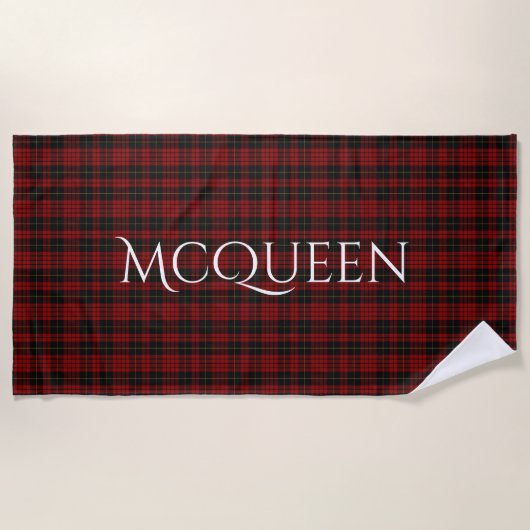 MacQueen Tartan Kariert Beach Handtuch (Vorderseite)