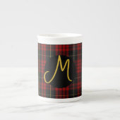 MacQueen Tartan Mit Monogramm Porzellantasse (Vorderseite)