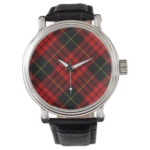 MacQueen Tartan Red and Black Kariert Armbanduhr