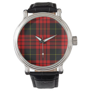 MacQueen Tartan Red and Black Kariert Armbanduhr