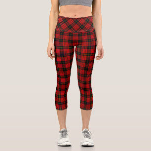 MacQueen Tartan Red and Black Kariert Capri Leggings