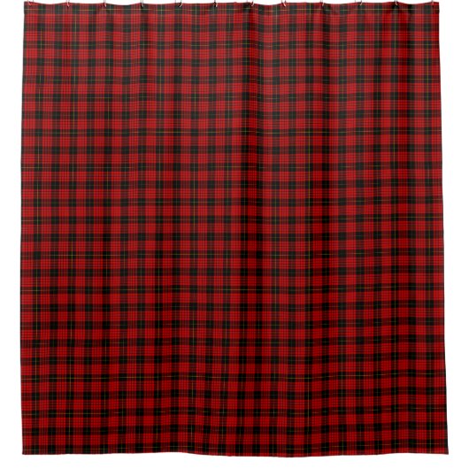 MacQueen Tartan Red and Black Kariert Duschvorhang (Vorderseite)