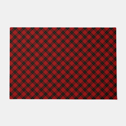 MacQueen Tartan Red and Black Kariert Fußmatte (Vorderseite)