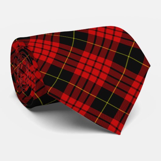 MacQueen Tartan Red and Black Kariert Krawatte (Gerollt)