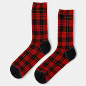 MacQueen Tartan Red and Black Kariert Socken (Linkes Detail)