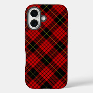 MacQueen-Tartan Rot und Schwarz Karo iPhone 16 Hülle