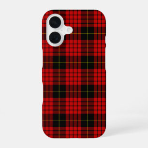 MacQueen-Tartan Rot und Schwarz Karo iPhone 16 Hülle