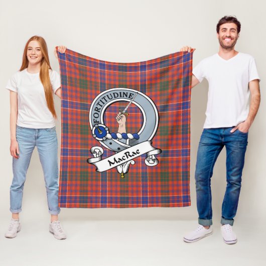MacRae Ancient Clan Abzeichen Tartan Kariert Fleecedecke (Beispiel)