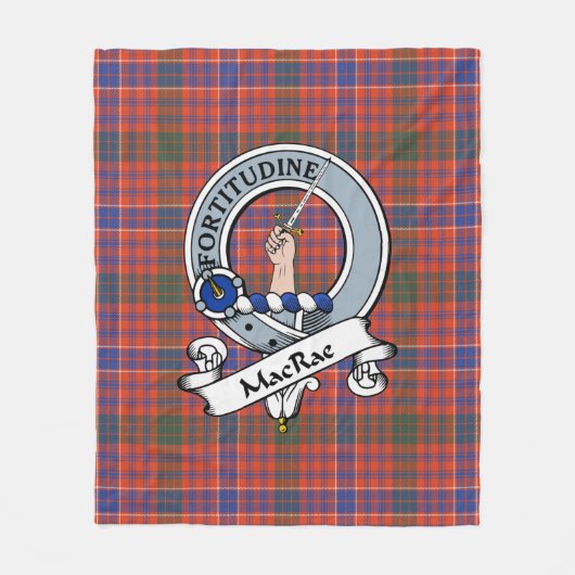 MacRae Ancient Clan Abzeichen Tartan Kariert Fleecedecke (Vorderseite)