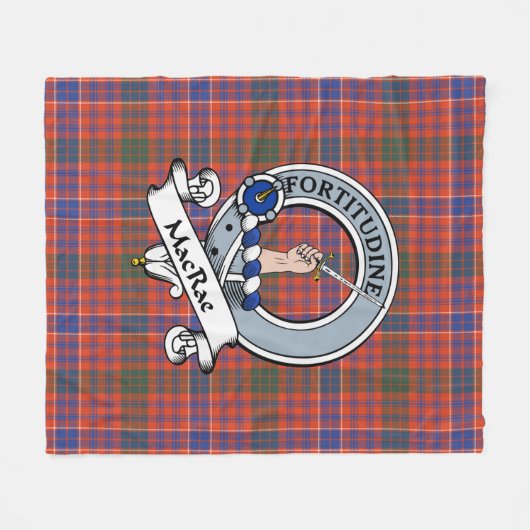 MacRae Ancient Clan Abzeichen Tartan Kariert Fleecedecke (Vorderseite (Horizontal))