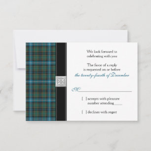 MacRae Ancient Hunting Tartan Hochzeits-Antwortkar RSVP Karte