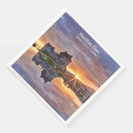 MacRae Clans Eilean Donan Castle Foto Serviette (Ecke)