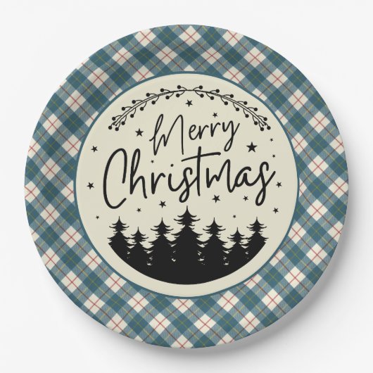 MacRae Conchra Scottish Tartan Christmas Pappteller (Vorderseite)