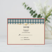 MacRae Conchra Tartan Wedding RSVP Karte (Stehend Vorderseite)