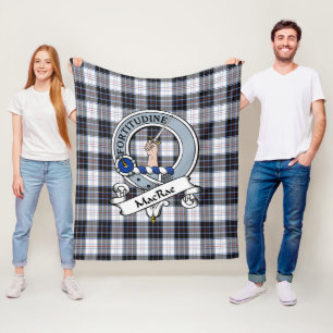 MacRae Dress Modern Clan Abzeichen Tartan Kariert Fleecedecke