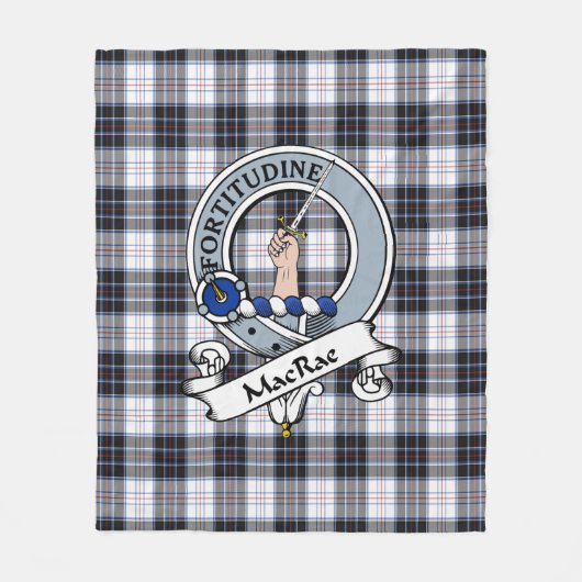 MacRae Dress Modern Clan Abzeichen Tartan Kariert Fleecedecke (Vorderseite)