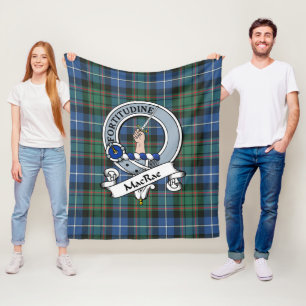 MacRae Jagd Ancient Clan Abzeichen Tartan Kariert Fleecedecke