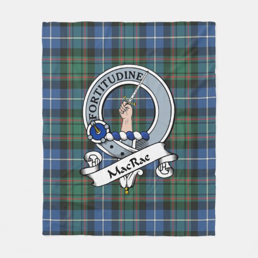 MacRae Jagd Ancient Clan Abzeichen Tartan Kariert Fleecedecke (Vorderseite)
