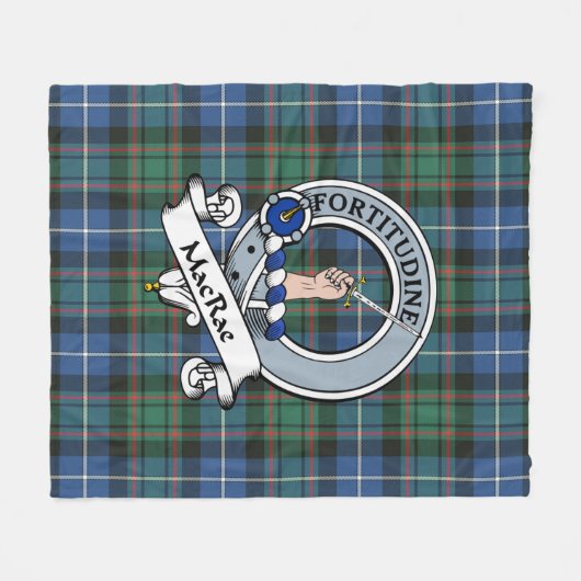MacRae Jagd Ancient Clan Abzeichen Tartan Kariert Fleecedecke (Vorderseite (Horizontal))