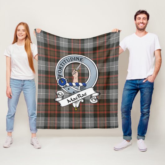 MacRae Jagd gewittertes Clan Abzeichen Tartan Kari Fleecedecke (Beispiel)