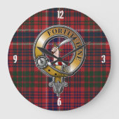 MacRae Tartan & Abzeichen Große Wanduhr (Vorderseite)