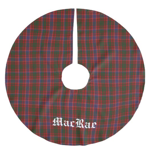 MacRae Tartan Kariert Tree Skirt Polyester Weihnachtsbaumdecke (Vorderseite)