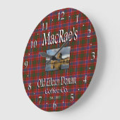 MacRaes alte Eilean Donan Coffee Co. Wall Clock Große Wanduhr (Winkel)