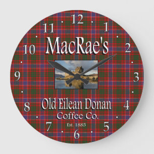 MacRaes alte Eilean Donan Coffee Co. Wall Clock Große Wanduhr