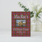 MacRaes altes Eilean Donan Coffee Co. Postkarte (Stehend Vorderseite)