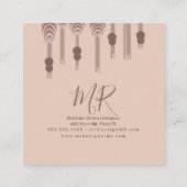 Macrame Artist Handmade Designer Artist Natural Quadratische Visitenkarte (Rückseite)