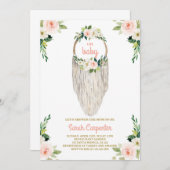 Macrame Babydusche Einladung Mädchen (Vorne/Hinten)