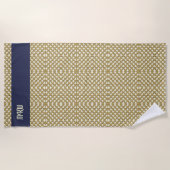 Macrame Fishing Net mit Ihren Initialen / Name Strandtuch (Vorderseite)