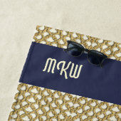 Macrame Fishing Net mit Ihren Initialen / Name Strandtuch (Beispiel)