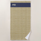 Macrame Fishing Net mit Ihren Initialen / Name Strandtuch (Vorderseite)