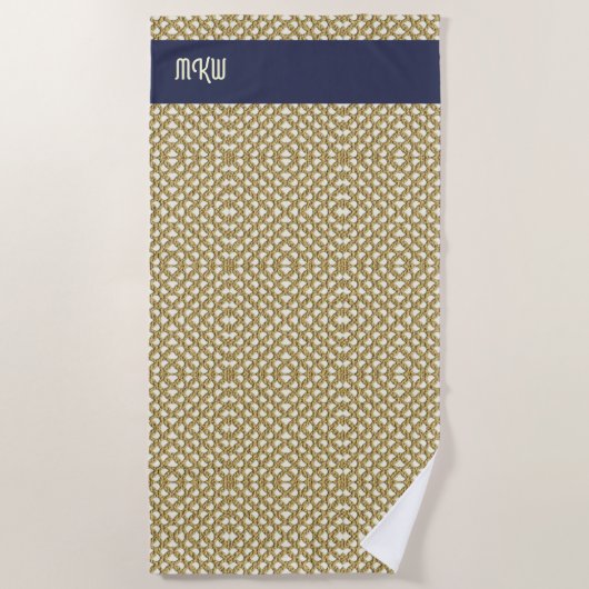 Macrame Fishing Net mit Ihren Initialen / Name Strandtuch (Vorderseite)