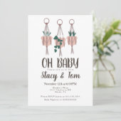 Macrame Pflanze Hanger Planter Boho Babydusche Einladung (Stehend Vorderseite)