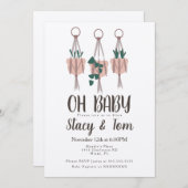 Macrame Pflanze Hanger Planter Pots Kinderdusche Einladung (Vorne/Hinten)