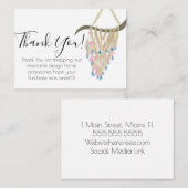 Macrame Shop Änderung der Dekoration Dankeschön Ka Mitteilungskarte (Vorne/Hinten)