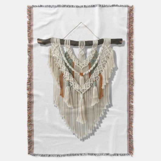 Macrame Throw Blanket Decke (Vorderseite Vertikal)