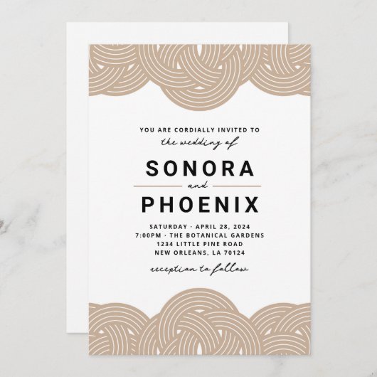 Macrame Wedding Einladung (Vorne/Hinten)