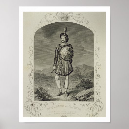 Macready as Macbeth, Act I Scene 3, in the play Poster (Vorne)