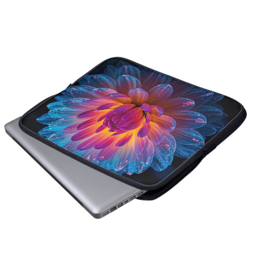 Macro Aurora Bloom 15 inch Electronics Bag Laptopschutzhülle (Vorne Knopf)
