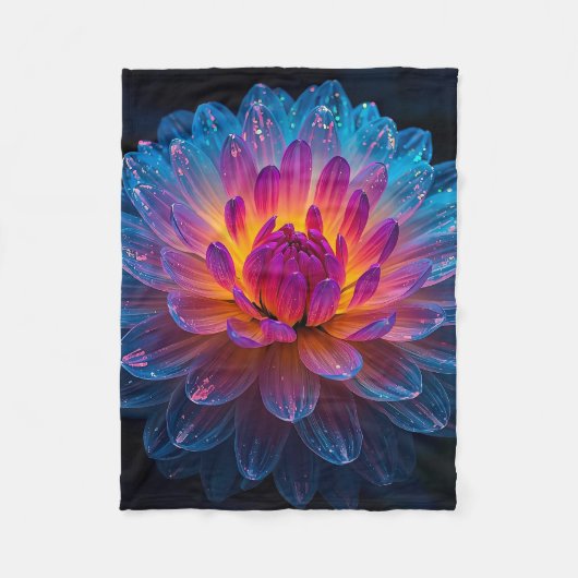 Macro Aurora Bloom Fleecedecke (Vorderseite)
